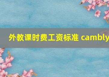 外教课时费工资标准 cambly